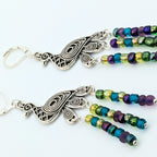 Peacock Crystal Dangle Earrings image 1