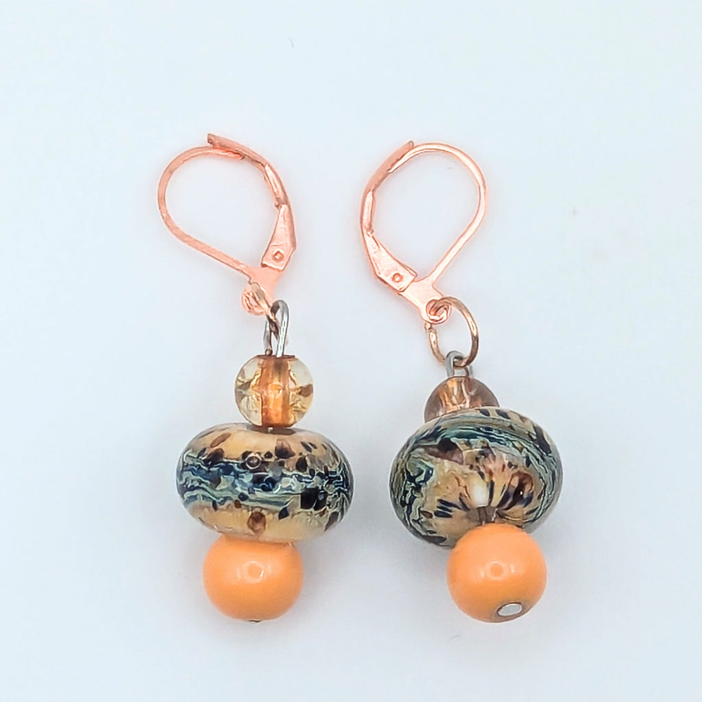 Orange Cream Dangle Earrings image 2