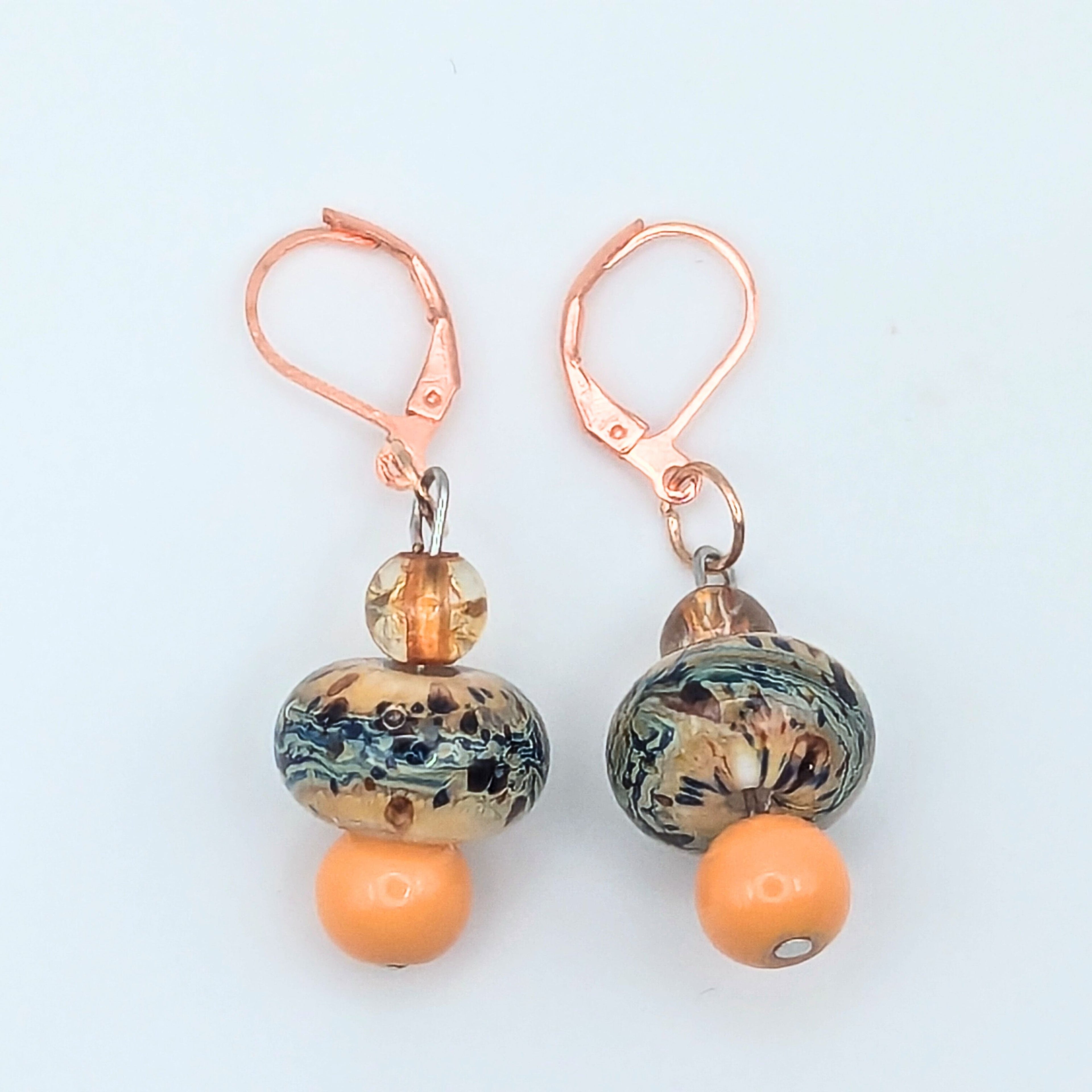 Orange Cream Dangle Earrings image 2