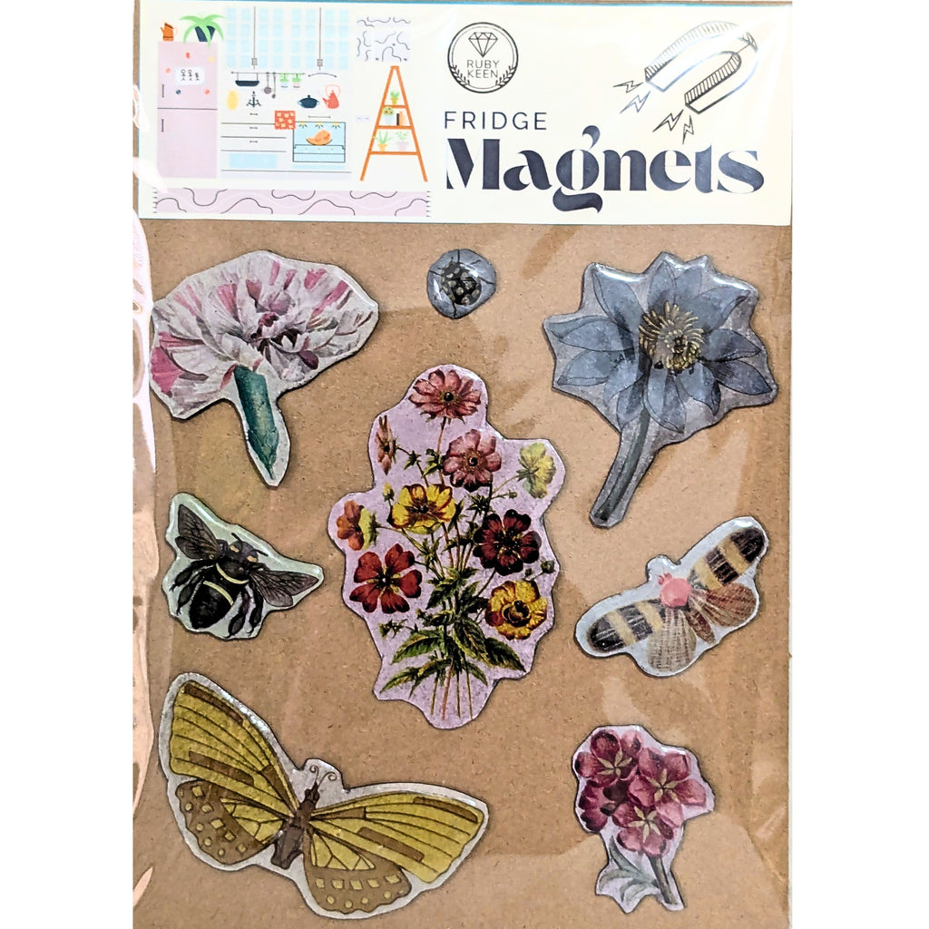 Nature Themed Fridge Magnets Kitchen Decor Miniature Flower Magnets Butterfly Re image 0