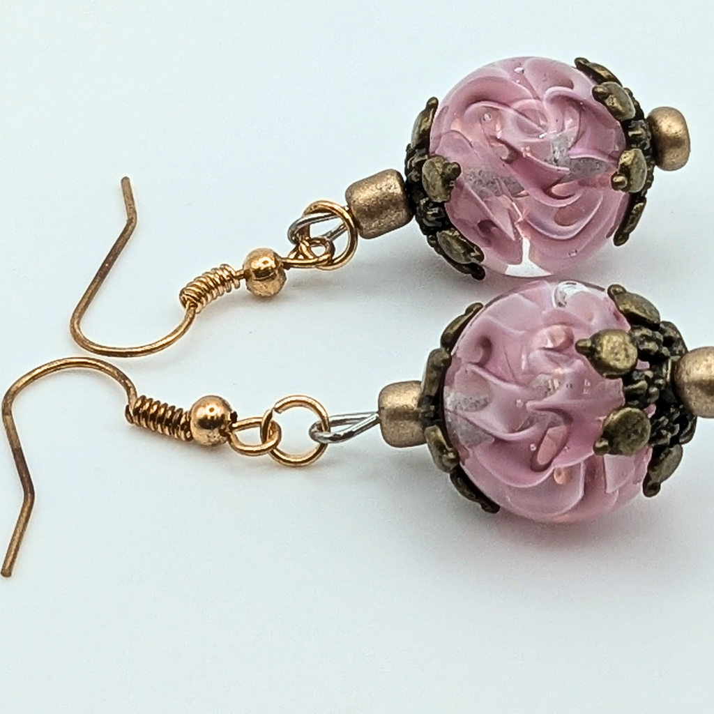 Decorative Purple Dangle Earrings image 0