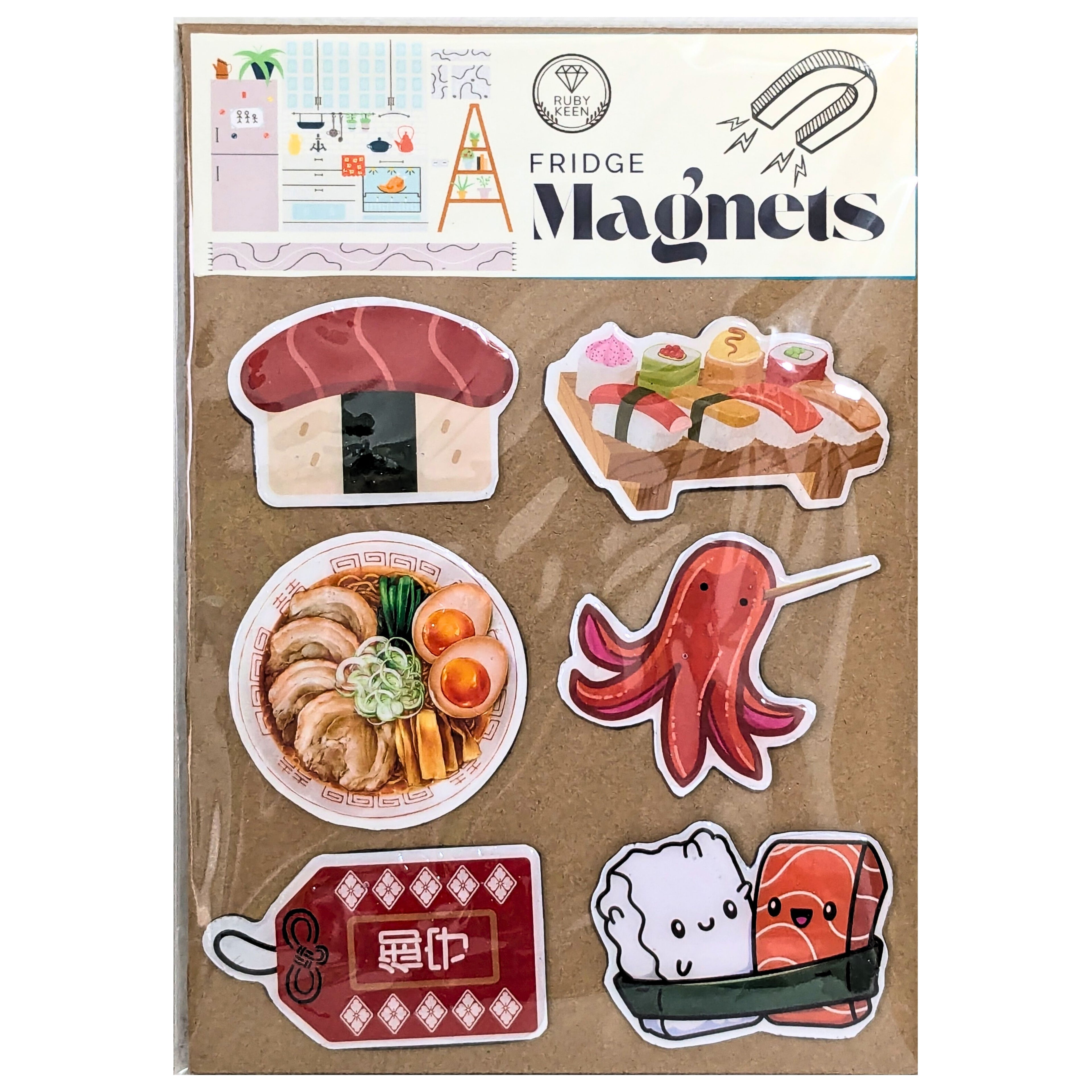 Sushi Platter Themed Fridge Magnets Kitchen Decor Miniature Food Magnets image 0