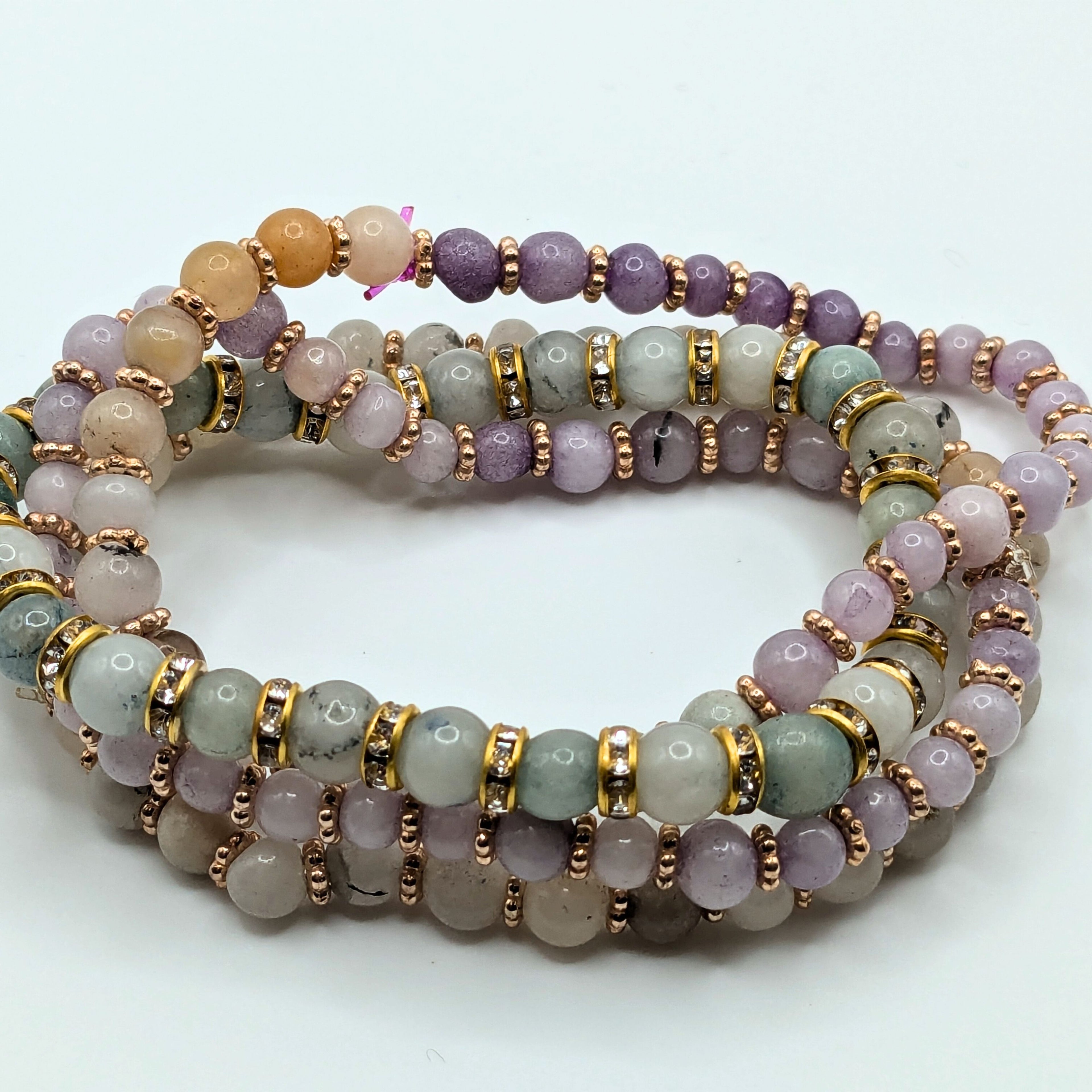 Gemstone Beaded Bracelets for Women Trendy Jewelry Boho 4 Stacked Set image 3