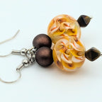 Yellow Marbled Dangle Earrings image 3
