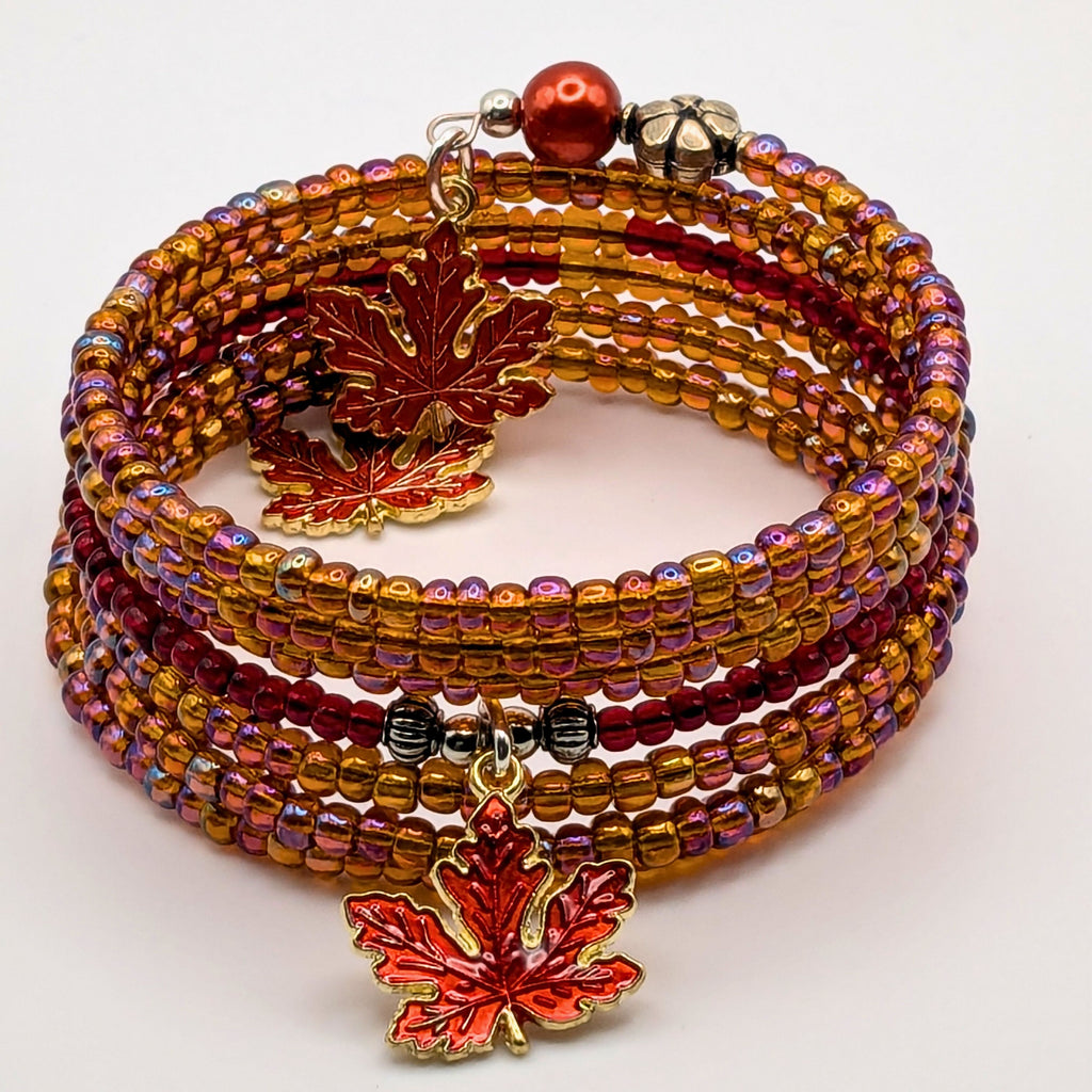 Turning Fall Leaves Beaded Wrap Bracelet image 3