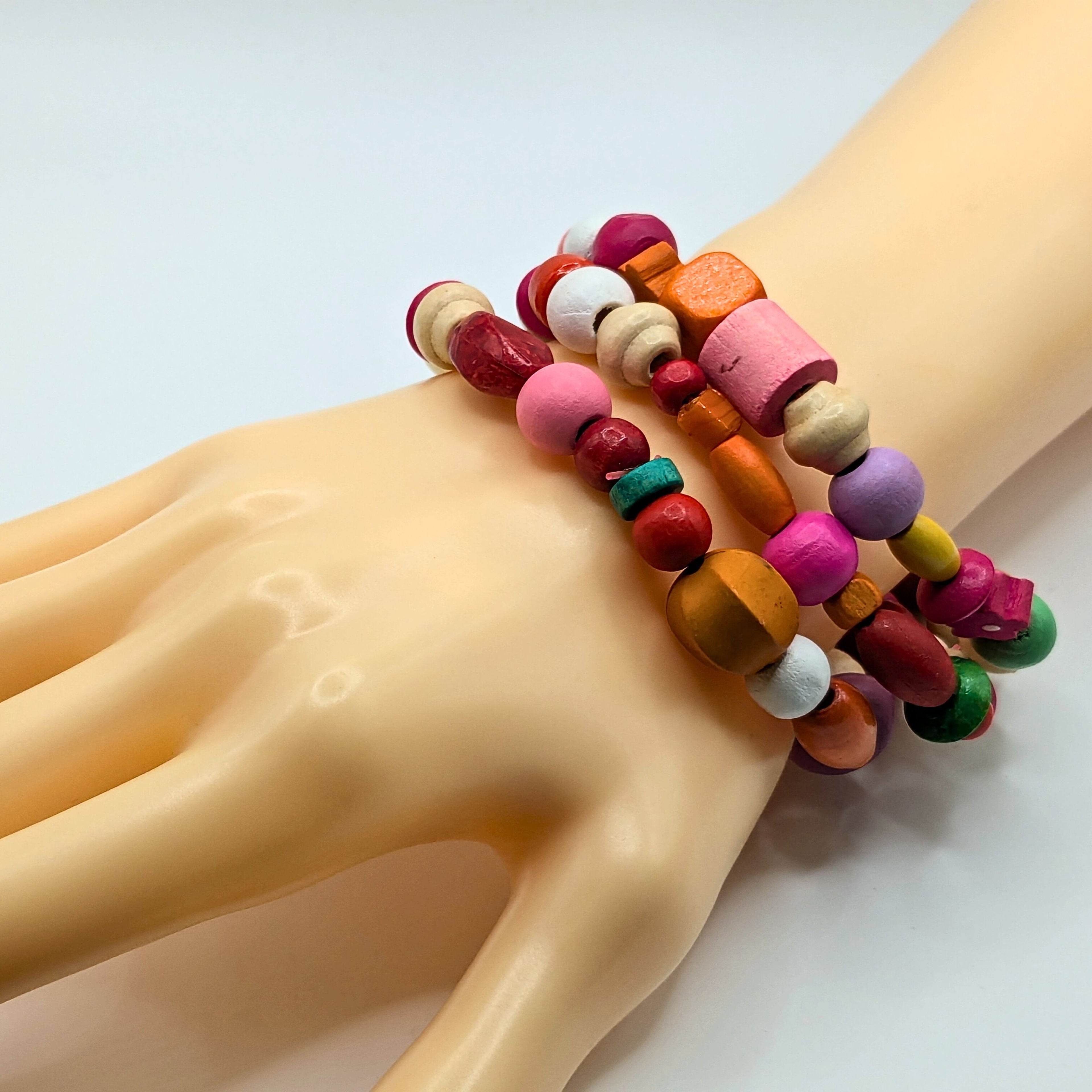 Colorful Beaded Bracelets for Women Jewelry Boho Beaded 3 Stacked Set image 0