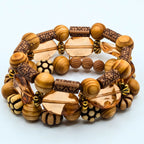 Brown Beaded Bracelets for Women Jewelry Boho Beaded 3 Stacked Set image 4