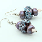 Purple Marbled Dangle Earrings image 3