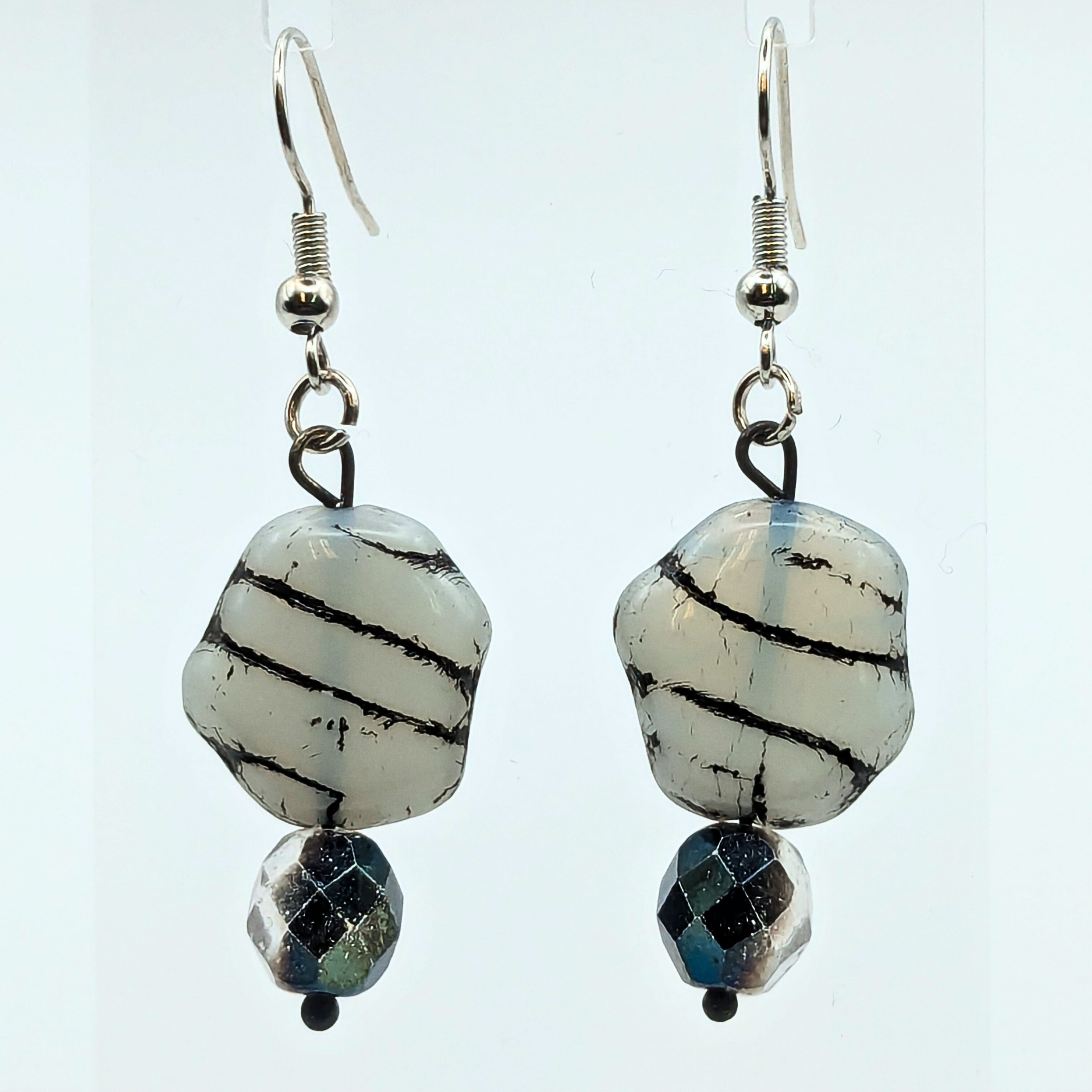 Zebra Stripe Dangle Earrings image 0