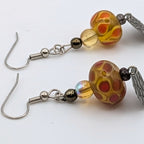 Yellow And Red Marbled Dangle Earrings image 5