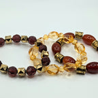 Brown Beaded Bracelets for Women Jewelry Boho Beaded 3 Stacked Set image 2