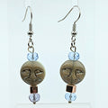 Czech Glass Moon Face Dangle Earrings image 0
