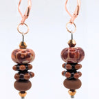 Brown Stacked Dangle Earrings image 2