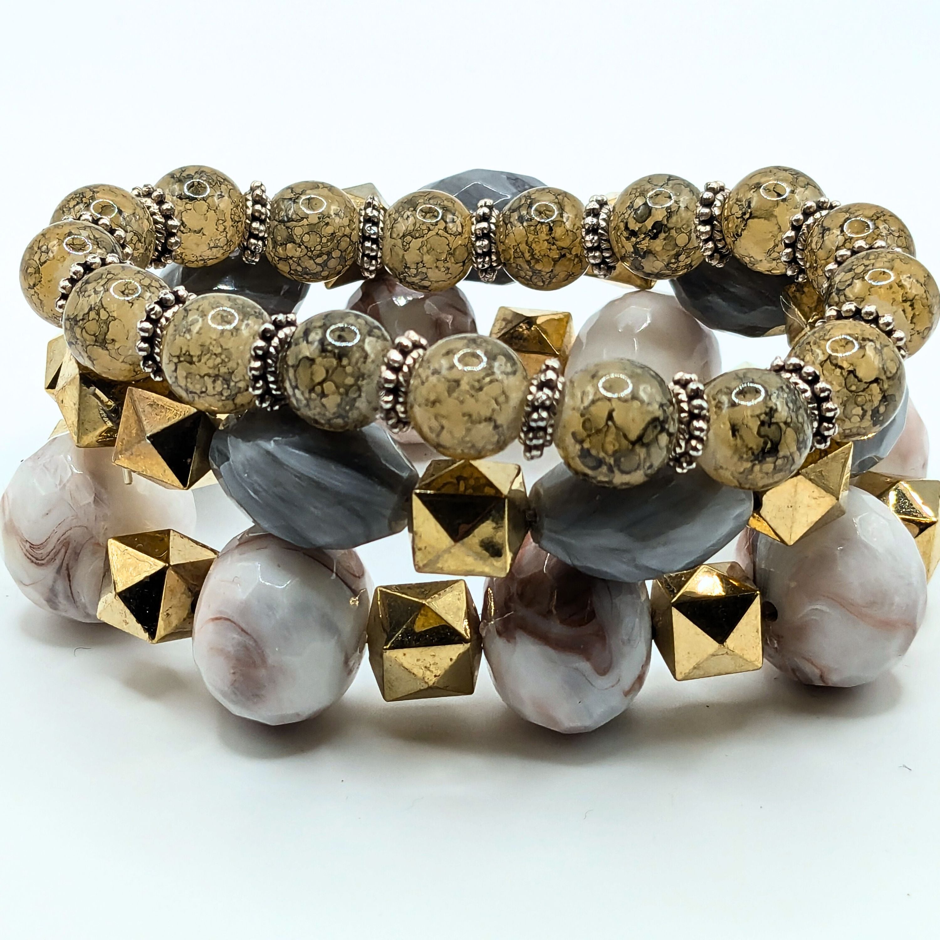 Beaded Bracelets for Women Jewelry Boho Beaded 3 Stacked Set image 3
