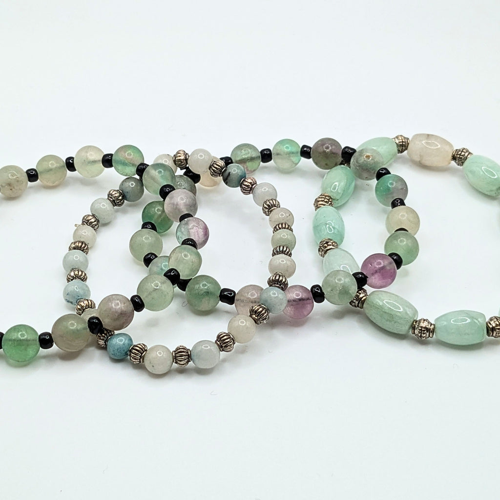 Gemstone Beaded Bracelets for Women Jewelry Boho Beaded 4 Stacked Set image 2
