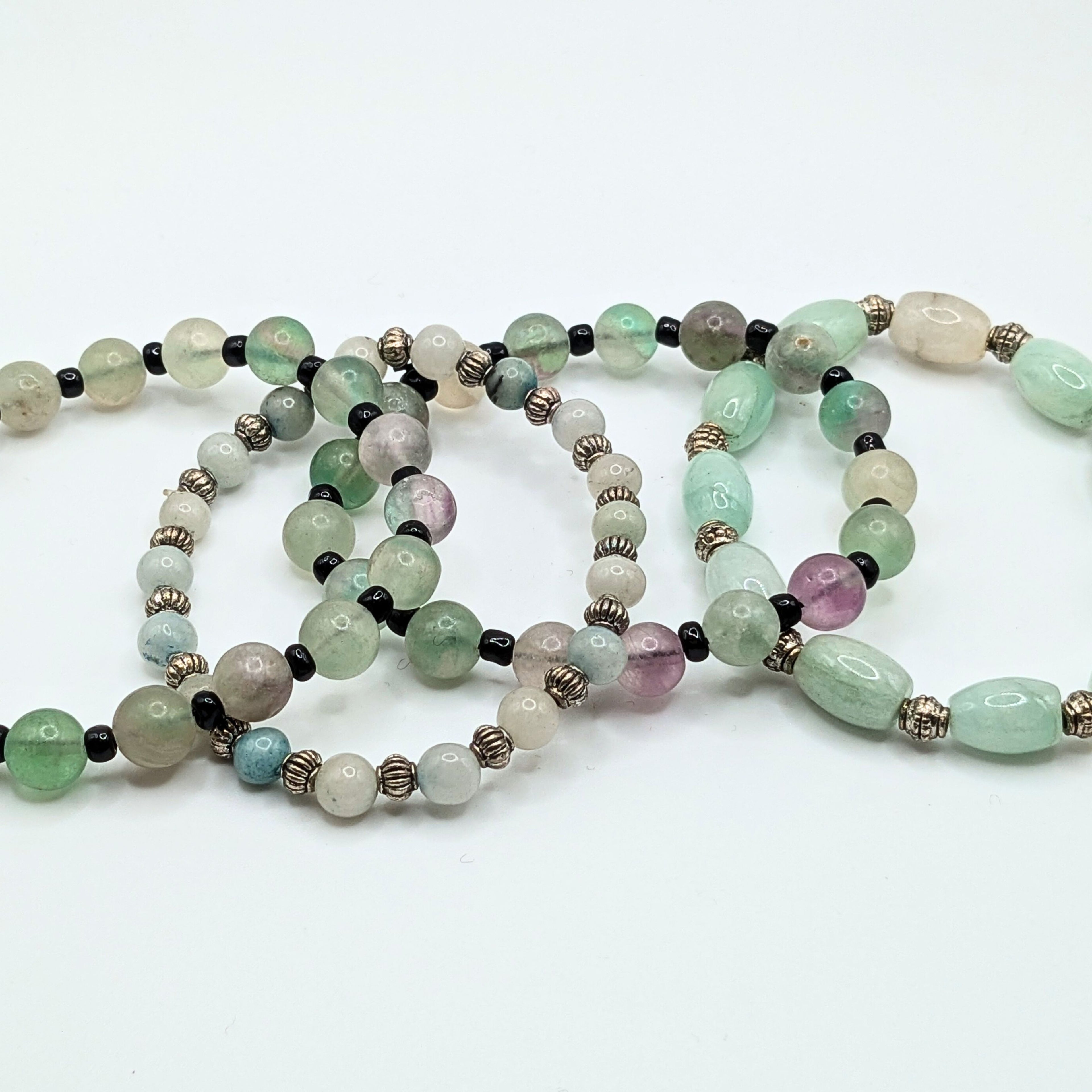 Gemstone Beaded Bracelets for Women Jewelry Boho Beaded 4 Stacked Set image 2