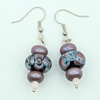 Purple Marbled Dangle Earrings image 2