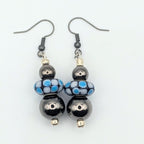 Chunky Silver And Blue Dangle Earrings image 1