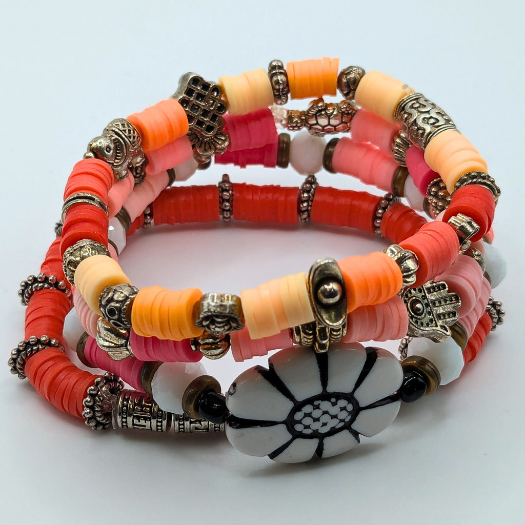 Beaded Bracelets for Women Trendy Jewelry Boho Beaded 4 Stacked Set image 4