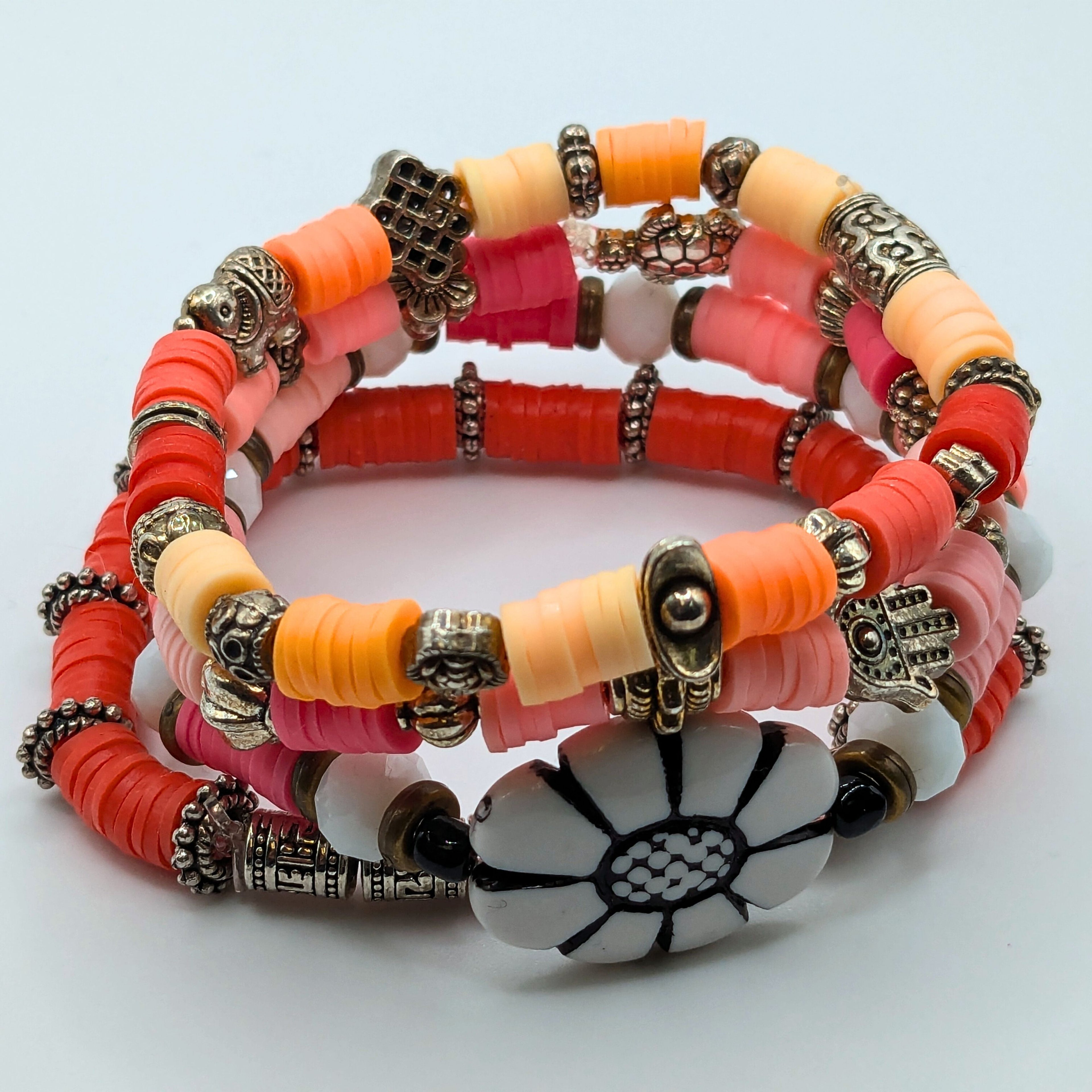 Beaded Bracelets for Women Trendy Jewelry Boho Beaded 4 Stacked Set image 4