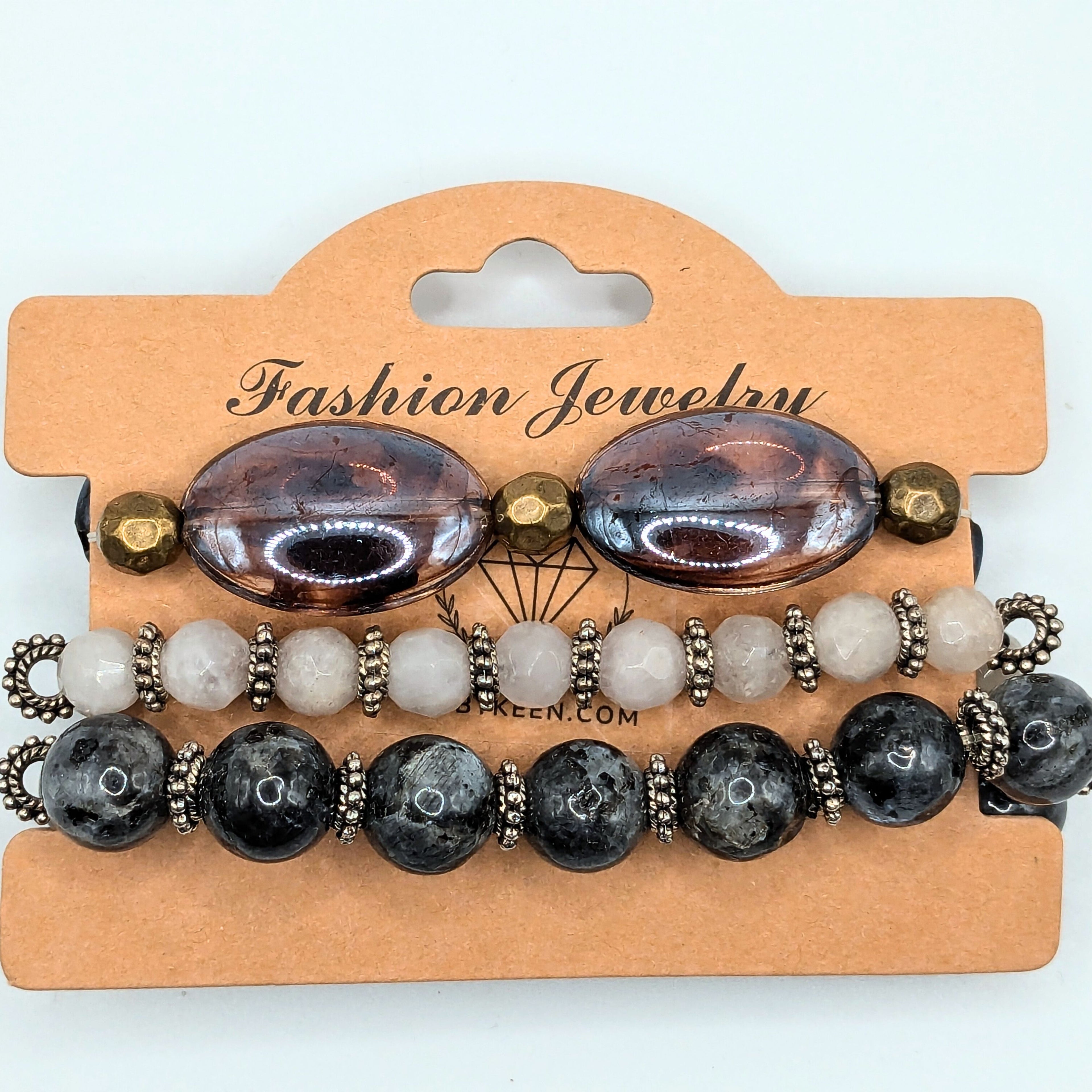 Mixed Beaded Bracelets for Women Jewelry Boho Beaded 3 Stacked Set image 2