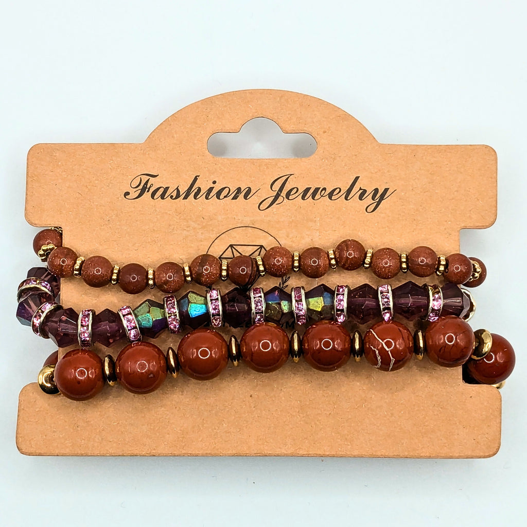Beaded Bracelets for Women Jewelry Boho Beaded 3 Stacked Set image 2