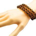Black And Honey Beaded Cuff Bracelet image 1