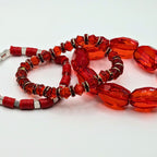Red Beaded Bracelets for Women Jewelry Boho Beaded 3 Stacked Set image 2
