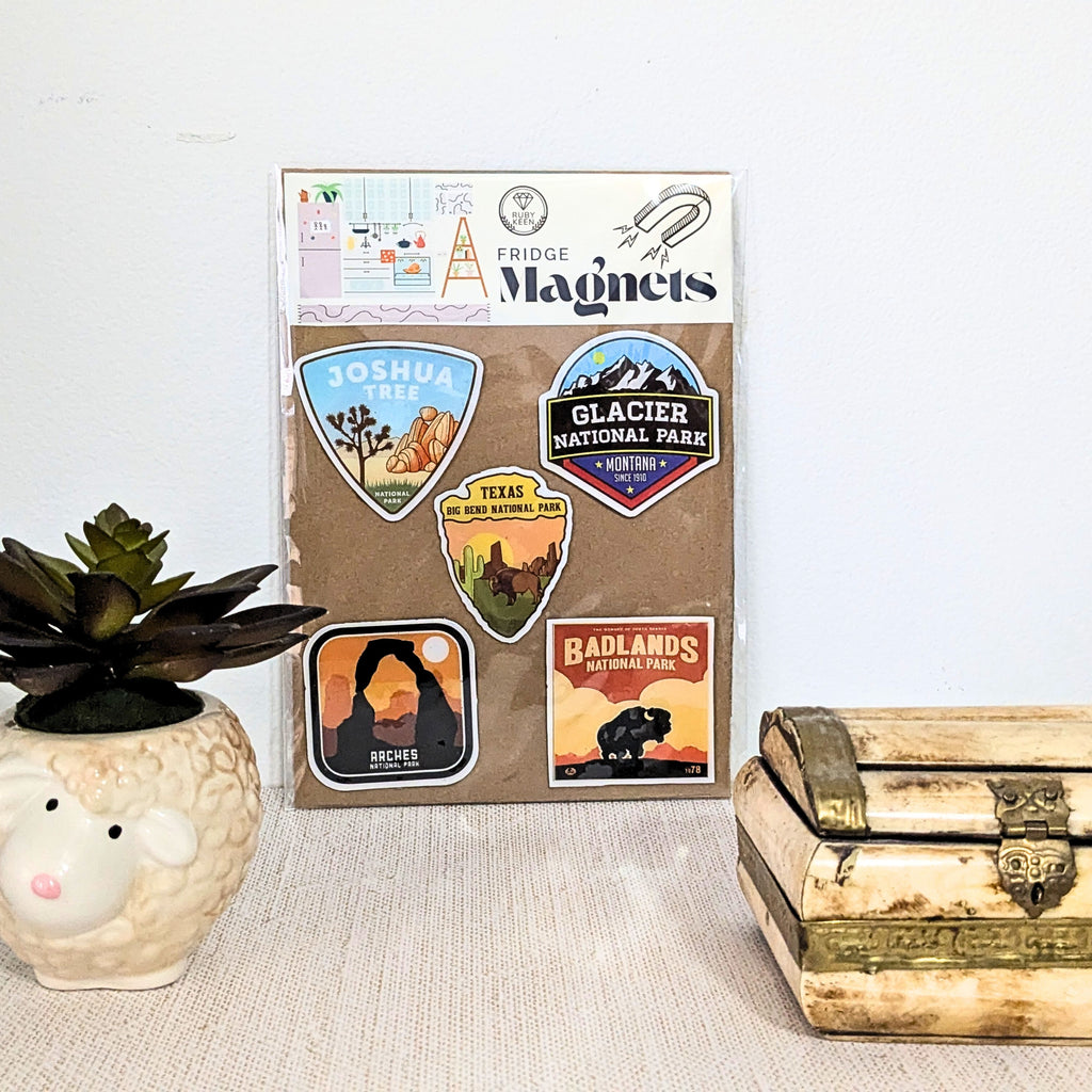 Travel Fridge Magnets – National Parks Camping Decor – Road Trip Kitchen Magnets image 2