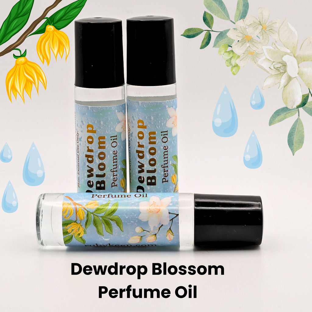 Dewdrop Bloom Perfume Oil | Pear Honey Floral Scent | 10ml Roll On Fragrance image 0