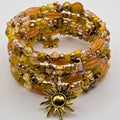 Yellow And Gold Sun Goddess Beaded Cuff Bracelet image 0