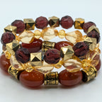 Brown Beaded Bracelets for Women Jewelry Boho Beaded 3 Stacked Set image 0