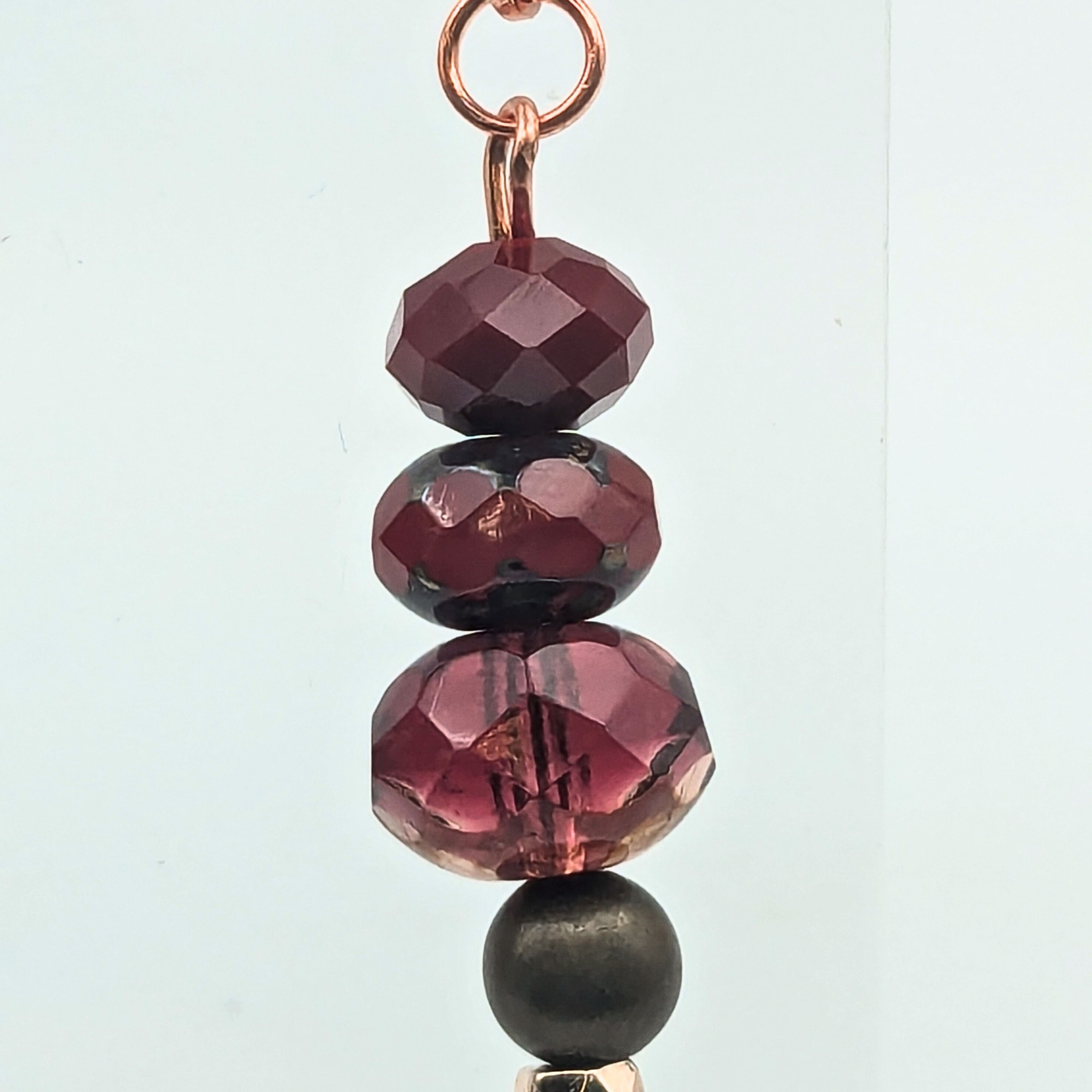 Red Stacked Dangle Earrings image 4