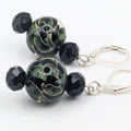 Green And Black Swirl Dangle Earrings image 0