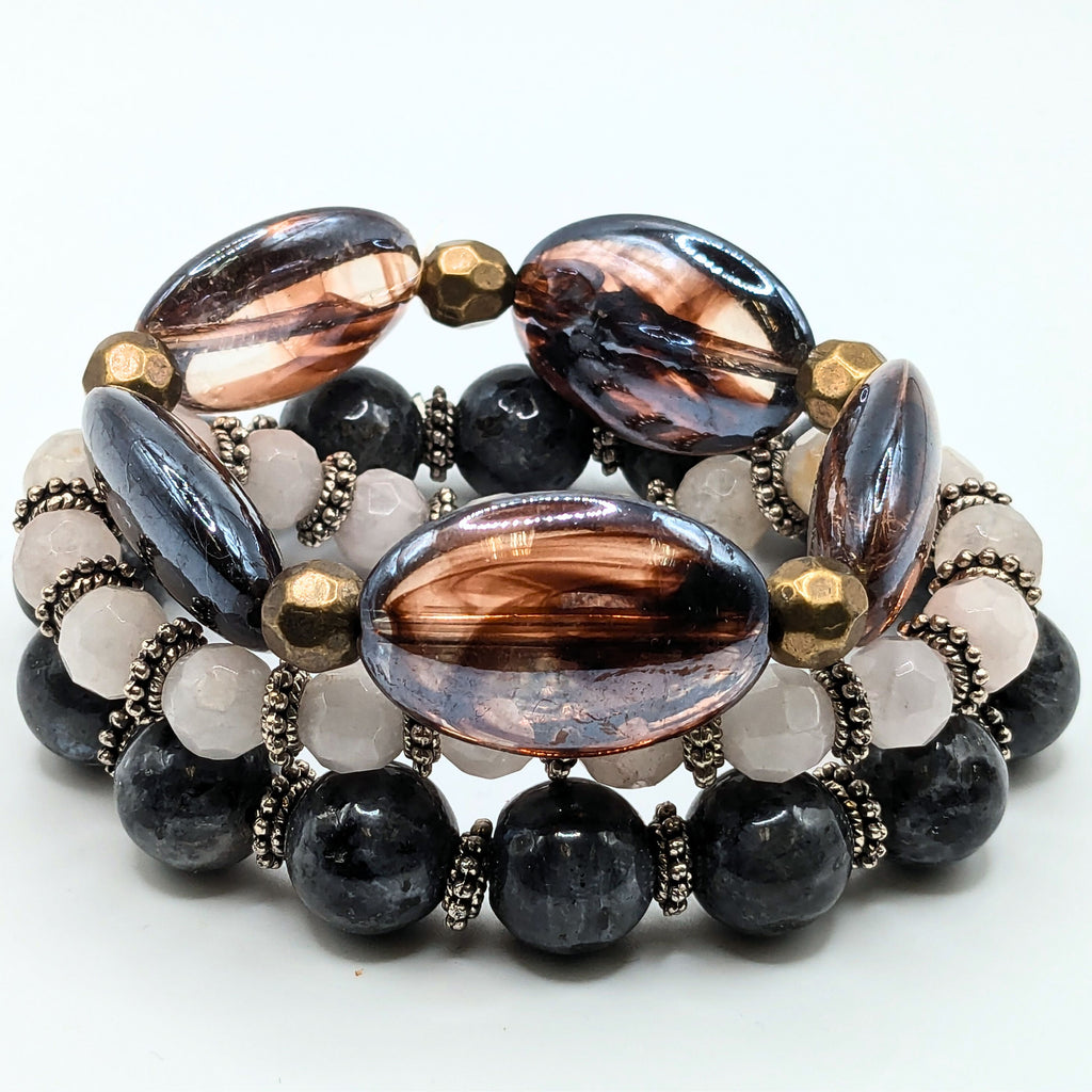 Mixed Beaded Bracelets for Women Jewelry Boho Beaded 3 Stacked Set image 3