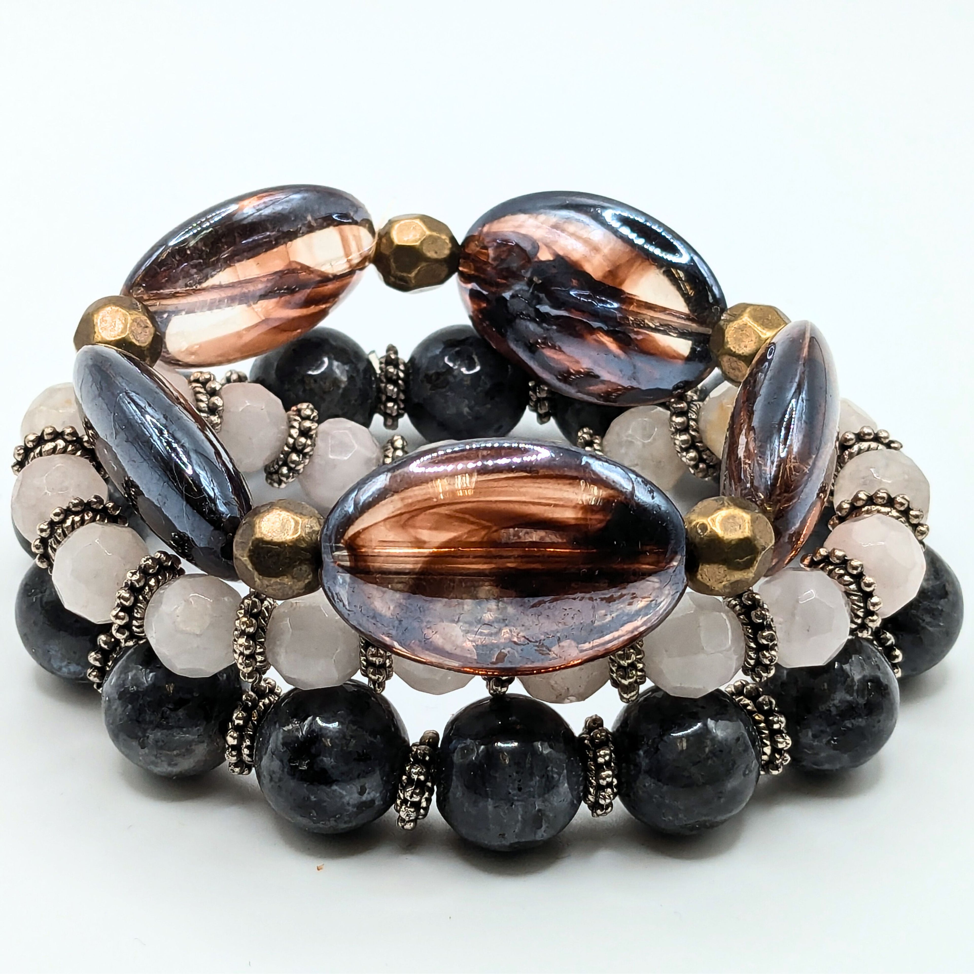 Mixed Beaded Bracelets for Women Jewelry Boho Beaded 3 Stacked Set image 3