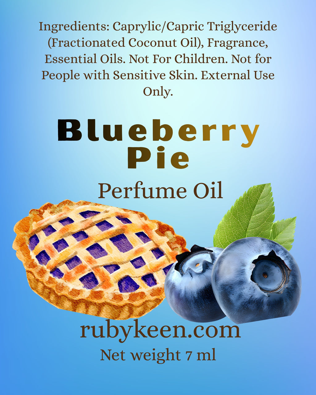 Blueberry Pie Perfume Oil | Gourmand Baked Goodies, Vanilla And Cinnamon Scent | image 2
