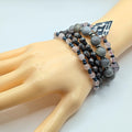 Gemstone Beaded Bracelets for Women Jewelry Boho Beaded 5 Stacked Set image 0