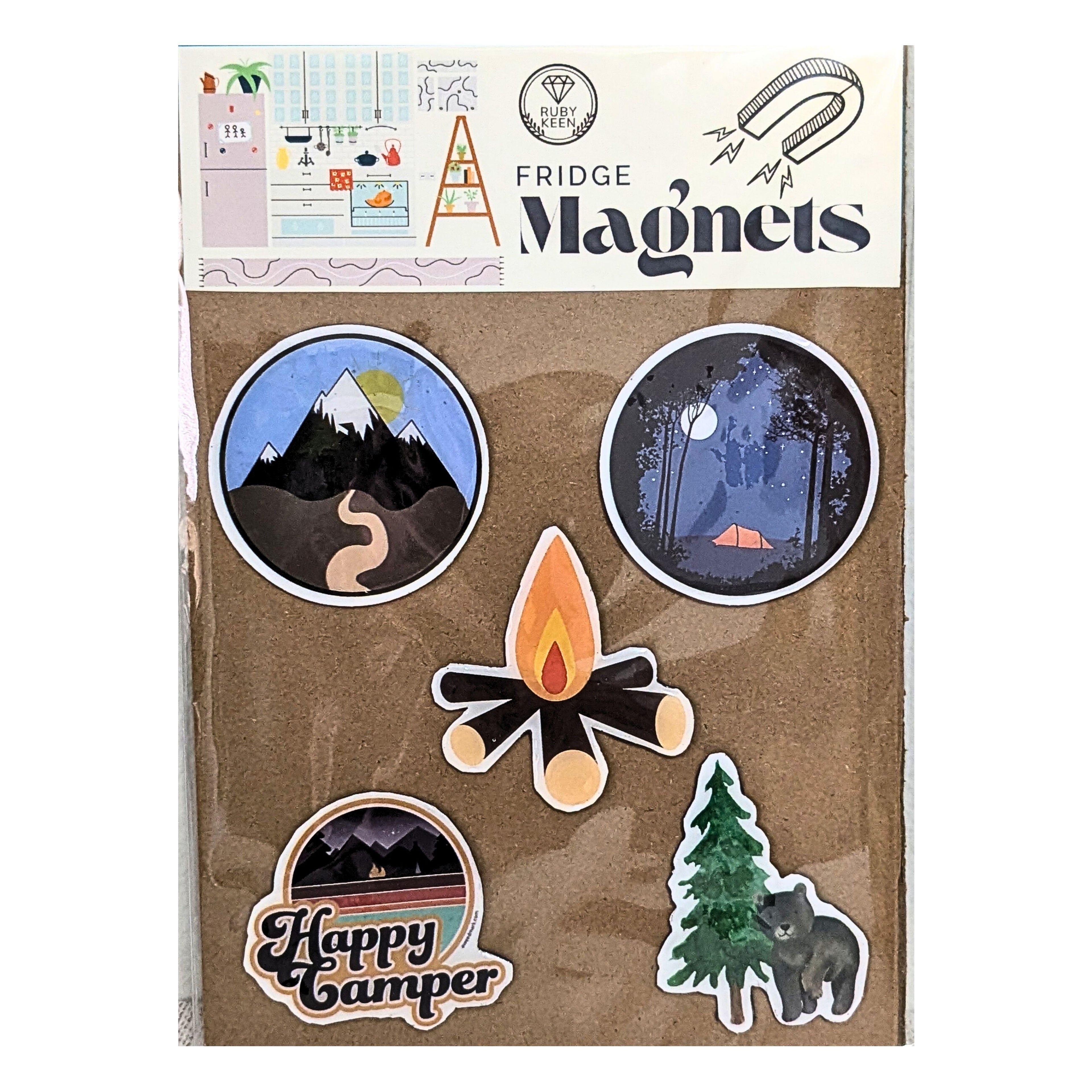 Happy Camper Travel Fridge Magnets – National Parks, Road Trip Decor image 0