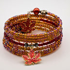 Turning Fall Leaves Beaded Wrap Bracelet image 0