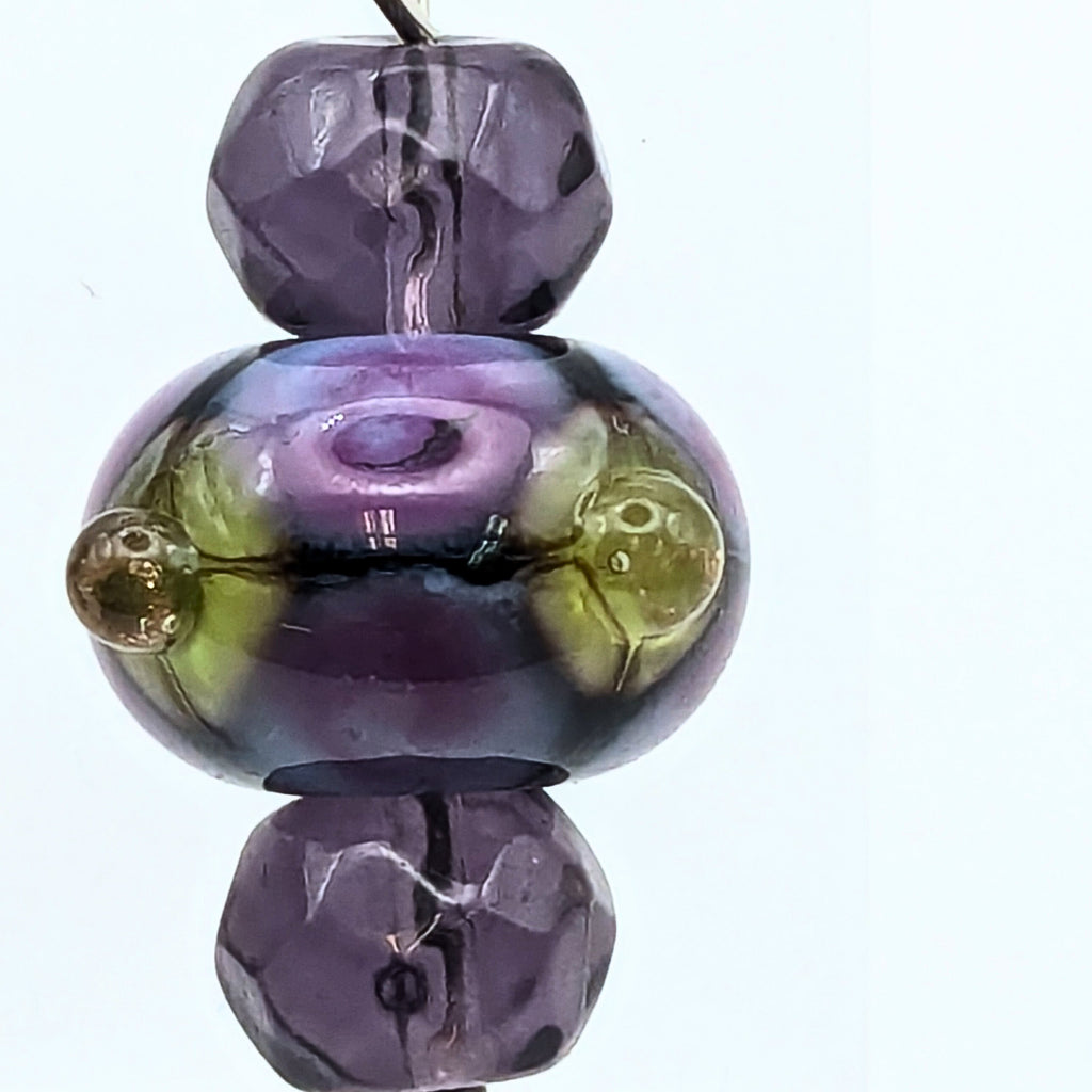 Purple And Lime Dangle Earrings image 2