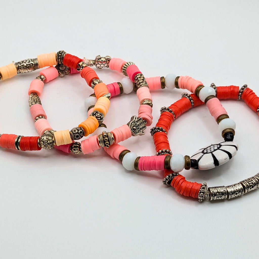 Beaded Bracelets for Women Trendy Jewelry Boho Beaded 4 Stacked Set image 2