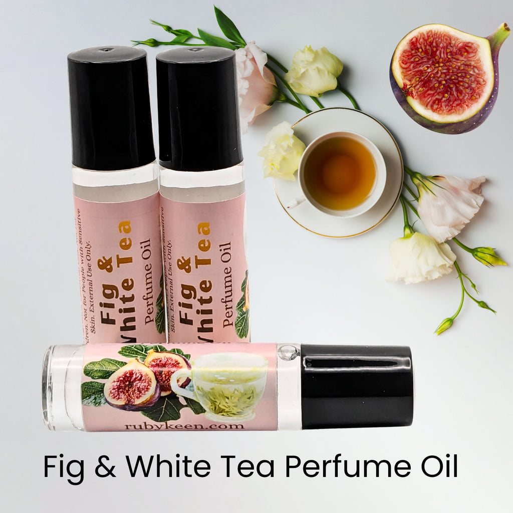 Fig & White Tea Perfume Oil | Fresh Botanical Fragrance | Clean Tea Scent image 0