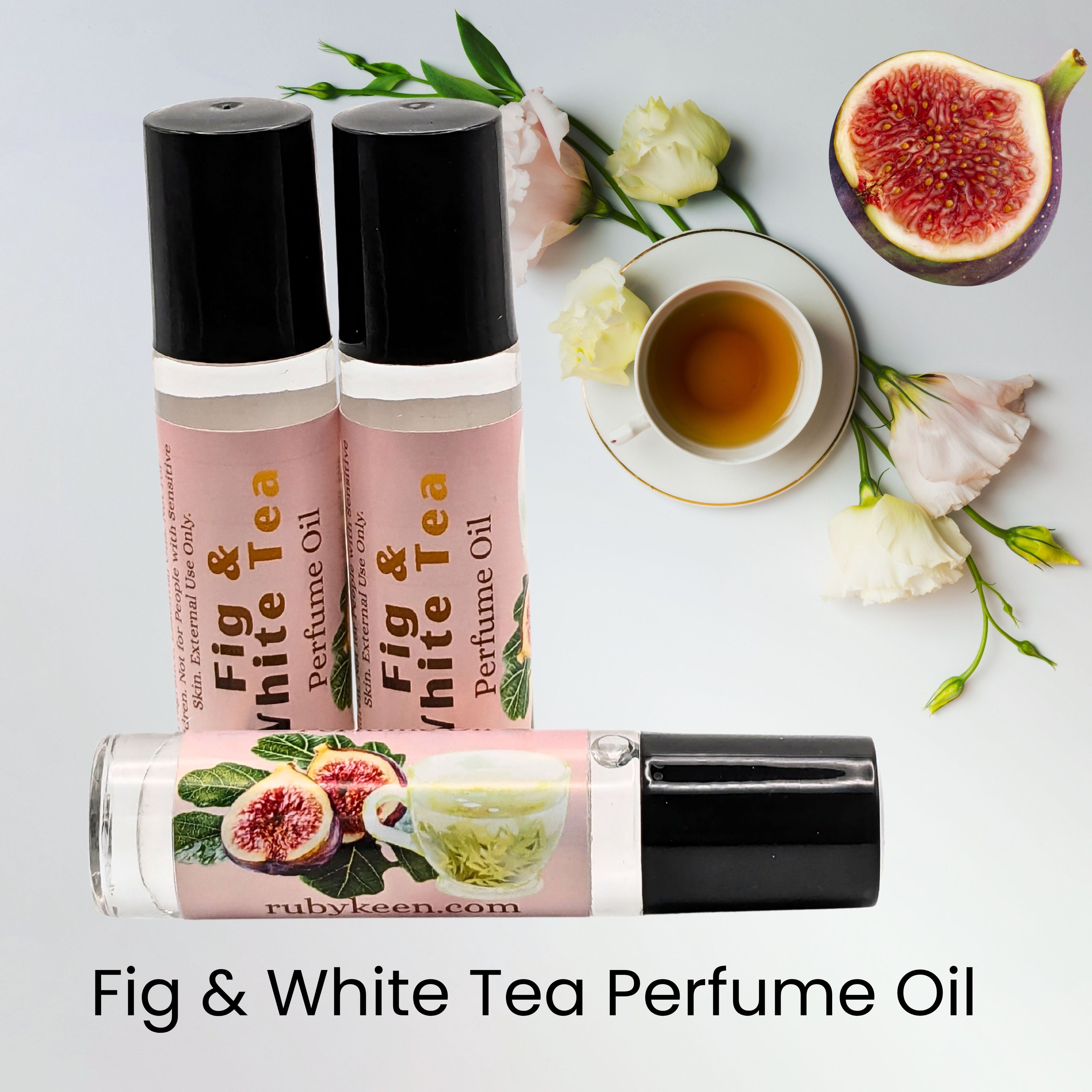 Fig & White Tea Perfume Oil | Fresh Botanical Fragrance | Clean Tea Scent image 0