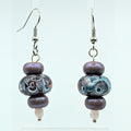 Purple Marbled Dangle Earrings image 0