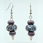 Purple Marbled Dangle Earrings image 0