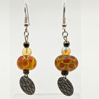 Yellow And Red Marbled Dangle Earrings image 3